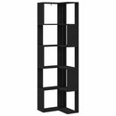 vidaXL Sarok Könyvespolc Musta tammi 50 x 50 x 179 cm Faanyag