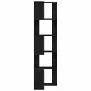 vidaXL Könyvszekrény 5 szintes 50 x 50 x 179 cm Fekete tölgy