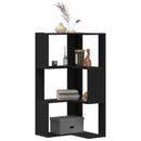 vidaXL Könyvszekrény 3 szintes 50 x 50 x102 cm Fekete tölgy