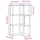 vidaXL Sarok Könyvespolc Musta tammi 50 x 50 x 102 cm Faanyag
