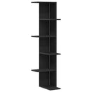 vidaXL Fali Sarok Polc polcokkal Fekete tölgy 36,5 x 36,5 x 140 cm