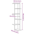vidaXL Fali Sarok Polc polcokkal Fekete tölgy 36,5 x 36,5 x 140 cm