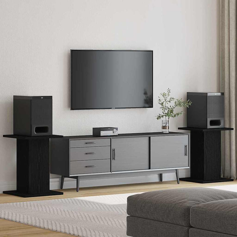 vidaXL Hangszóró állványok 2 pcs Fekete tölgy 30 x 30 x 40 cm Faanyag