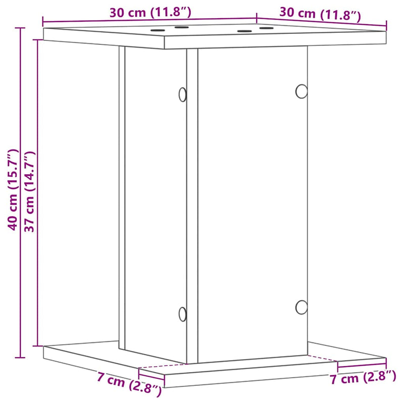vidaXL Hangszóró állványok 2 pcs Fekete tölgy 30 x 30 x 40 cm Faanyag