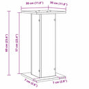 vidaXL Hangszóró állványok 2 pcs Fekete tölgy 30 x 30 x 60 cm Faanyag