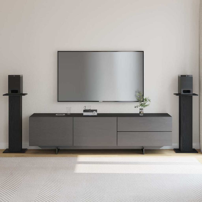 vidaXL Hangszóró állványok 2 pcs Fekete tölgy 30 x 30 x 80 cm Faanyag