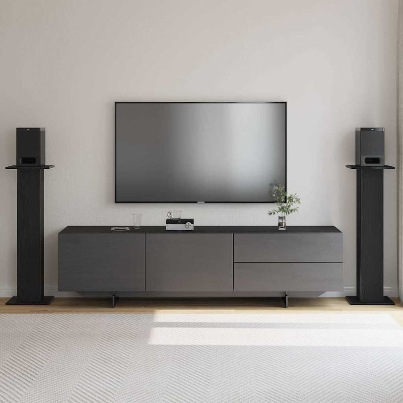 vidaXL Hangszóró állványok 2 pcs Musta tammi 30 x 30 x 95 cm Faanyag