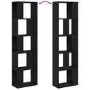 vidaXL Könyvespolc Musta tammi 45 x 23.5 x 162.5 cm Faanyag