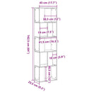 vidaXL Könyvespolc Musta tammi 45 x 23.5 x 162.5 cm Faanyag
