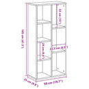 vidaXL Könyvespolc Musta tammi 50 x 25 x 105 cm Faanyag