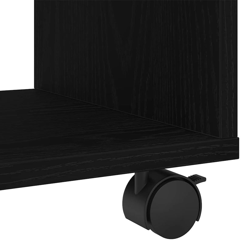 vidaXL Végasztal polcokkal Musta tammi 72 x 33 x 42.5 cm Faanyag