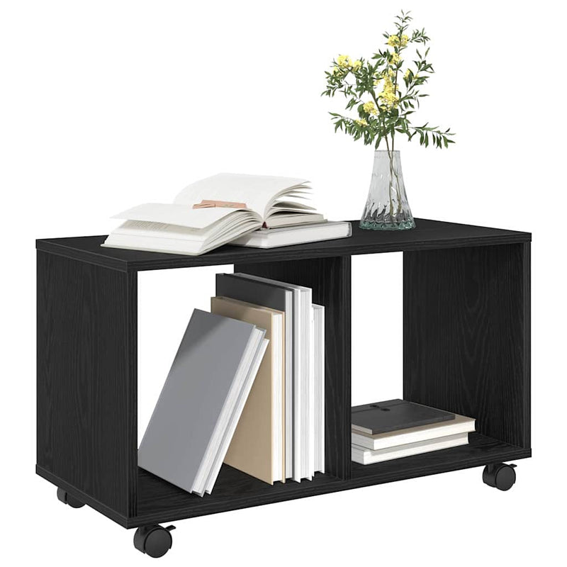 vidaXL Végasztal polcokkal Musta tammi 72 x 33 x 42.5 cm Faanyag
