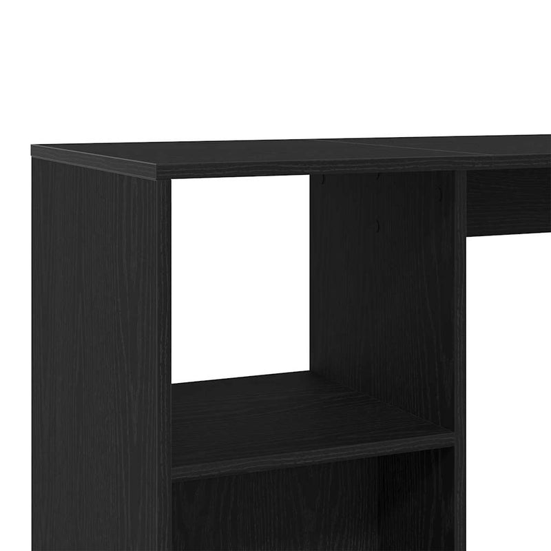 vidaXL Bárasztal polcokkal Fekete tölgy 124 x 46 x 103.5 cm Faanyag