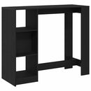 vidaXL Bárasztal polcokkal Fekete tölgy 124 x 46 x 103.5 cm Faanyag