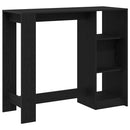 vidaXL Bárasztal polcokkal Fekete tölgy 124 x 46 x 103.5 cm Faanyag