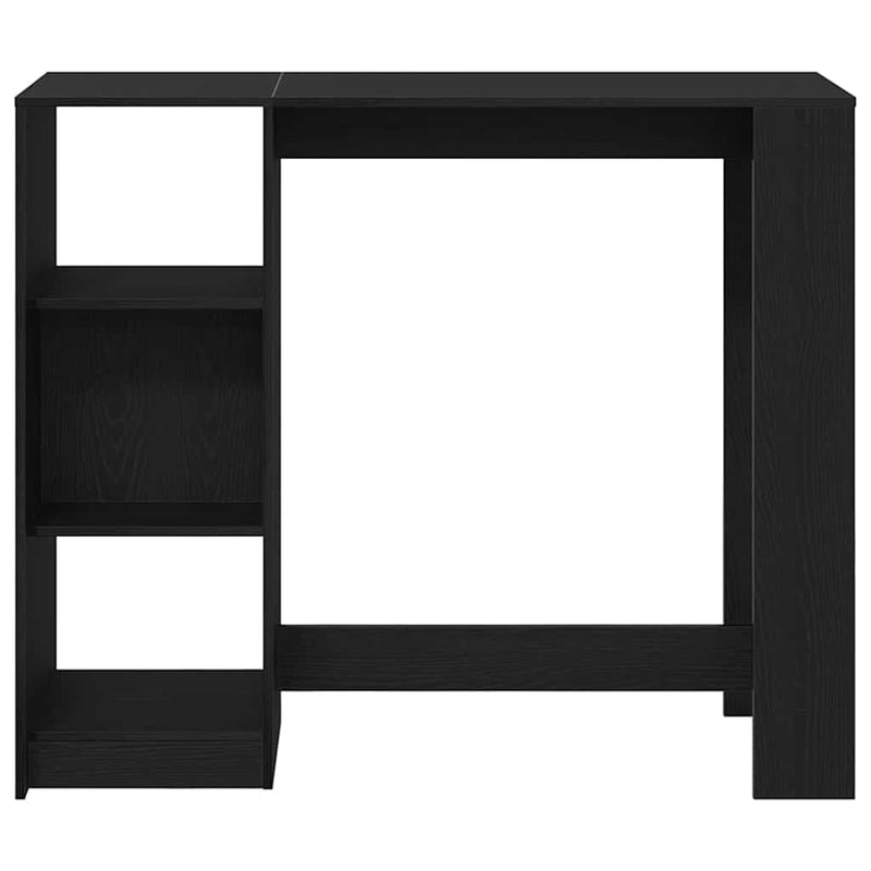 vidaXL Bárasztal polcokkal Fekete tölgy 124 x 46 x 103.5 cm Faanyag