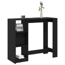 vidaXL Bárasztal polcokkal Fekete tölgy 124 x 46 x 103.5 cm Faanyag