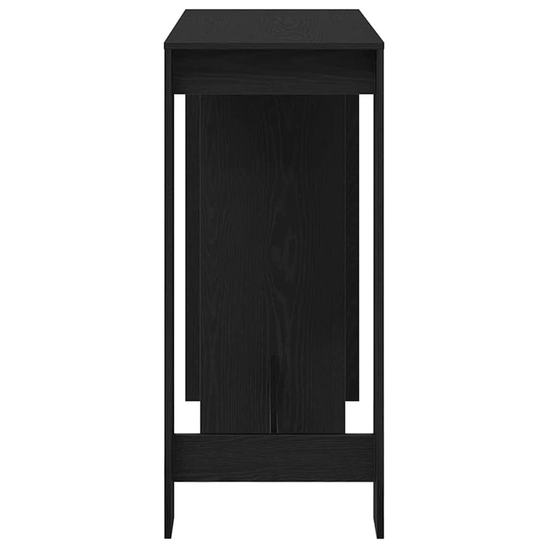 vidaXL Bárasztal polcokkal Fekete tölgy 124 x 46 x 103.5 cm Faanyag