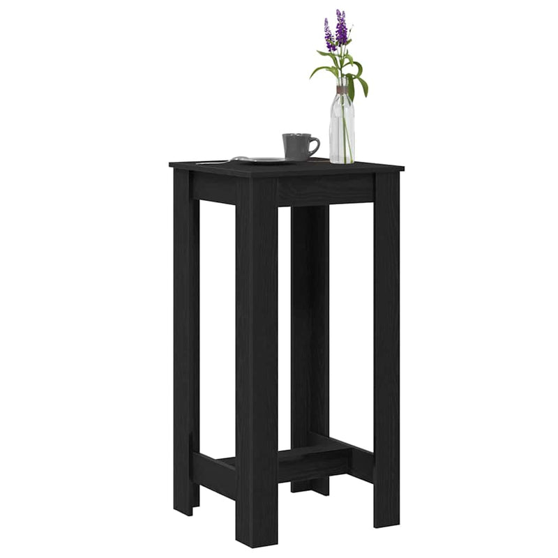 vidaXL Bárasztal Fekete tölgy 51 x 50 x 103.5 cm Faanyag