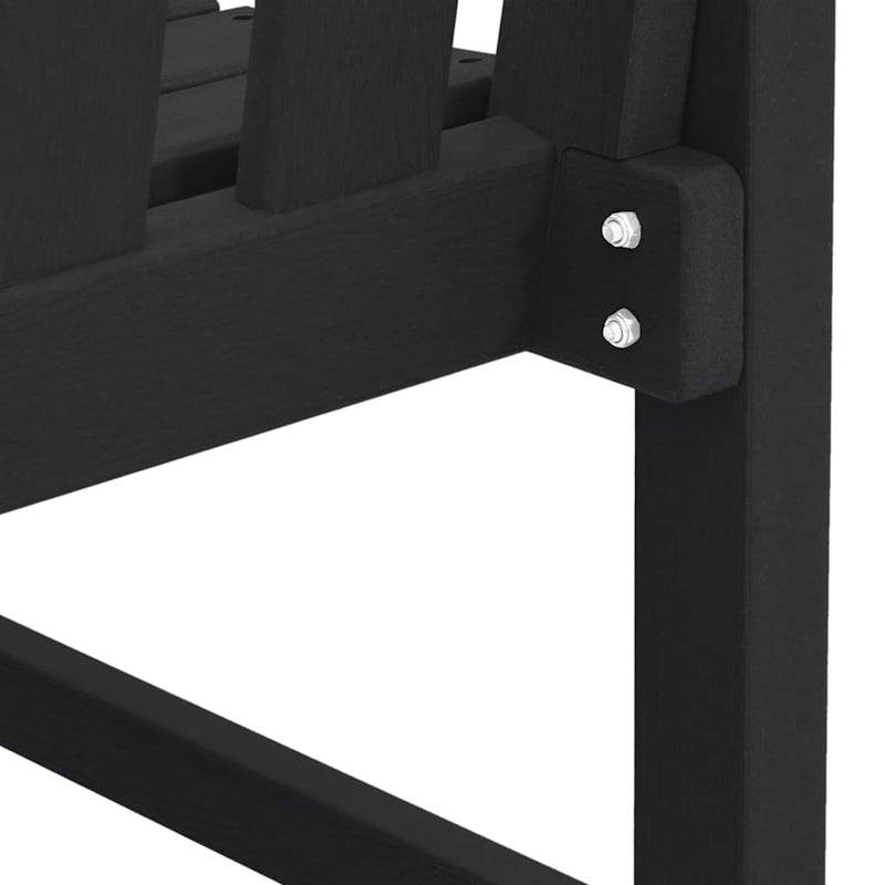 vidaXL Kerti pad párnával Fekete 120 x 59 x 88cm HDPE