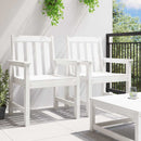 vidaXL Kerti étkezőszék 2 pcs Fehér 65,5 x 59 x 88 cm HDPE