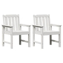 vidaXL Kerti étkezőszék 2 pcs Fehér 65,5 x 59 x 88 cm HDPE