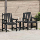 vidaXL Kerti étkezőszék 2 pcs Fekete 65,5 x 59 x 88 cm HDPE