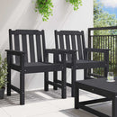 vidaXL Kerti étkezőszék 2 pcs Fekete 65,5 x 59 x 88 cm HDPE