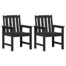 vidaXL Kerti étkezőszék 2 pcs Fekete 65,5 x 59 x 88 cm HDPE
