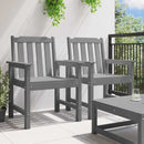 vidaXL Kerti étkezőszék 2 pcs Világosszürke 65,5 x 59 x 88 cm HDPE