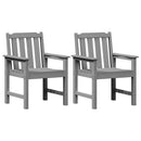 vidaXL Kerti étkezőszék 2 pcs Világosszürke 65,5 x 59 x 88 cm HDPE