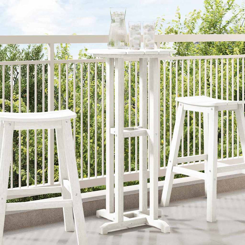 vidaXL Bárasztal Fehér 55 x 55 x 107 cm HDPE