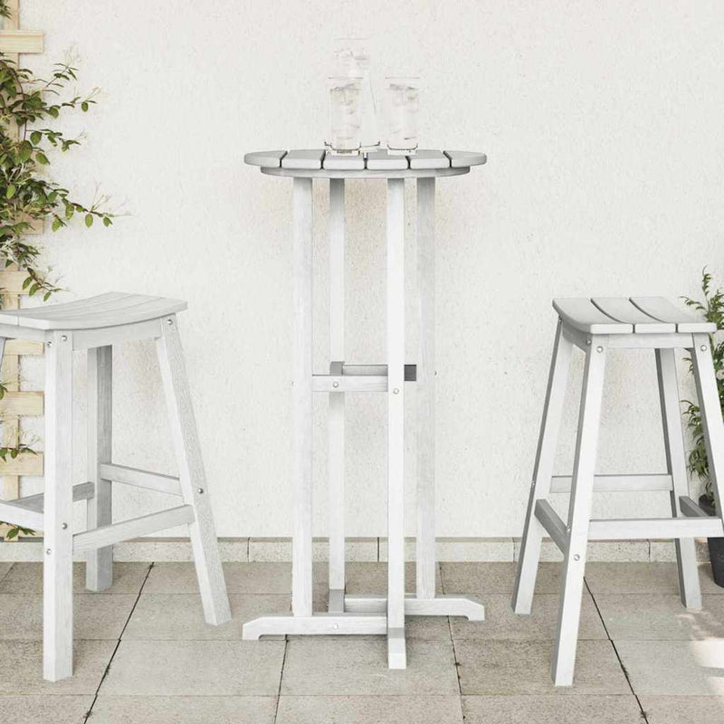 vidaXL Bárasztal Fehér 55 x 55 x 107 cm HDPE