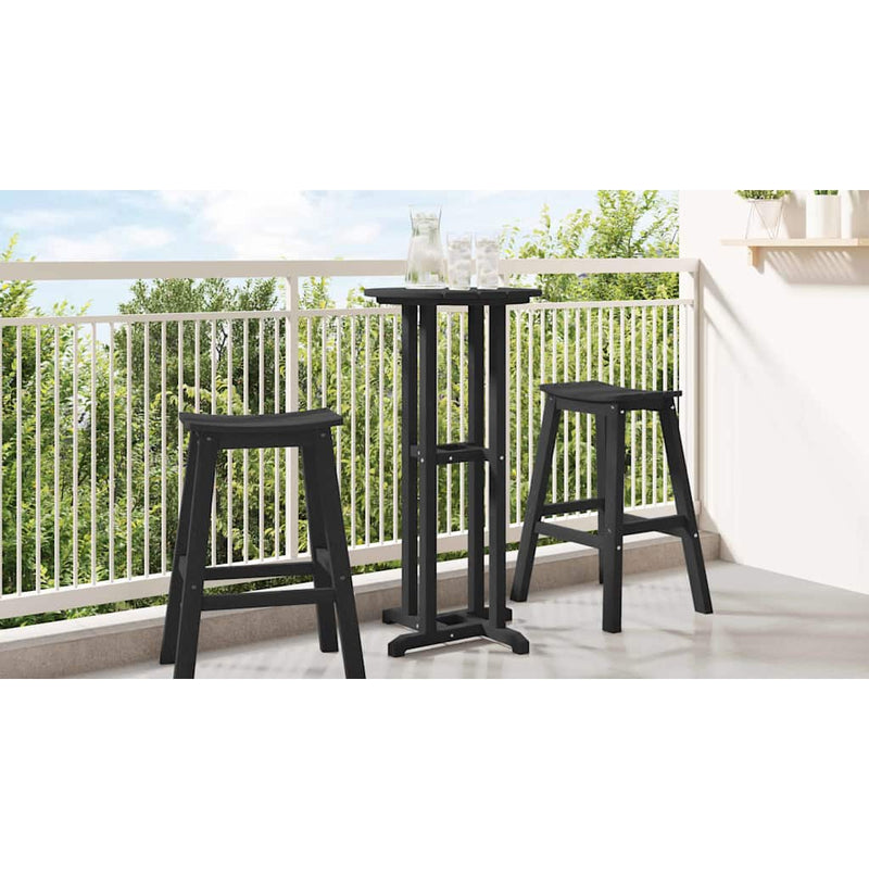 vidaXL Bárasztal Fekete 55 x 55 x 107 cm HDPE