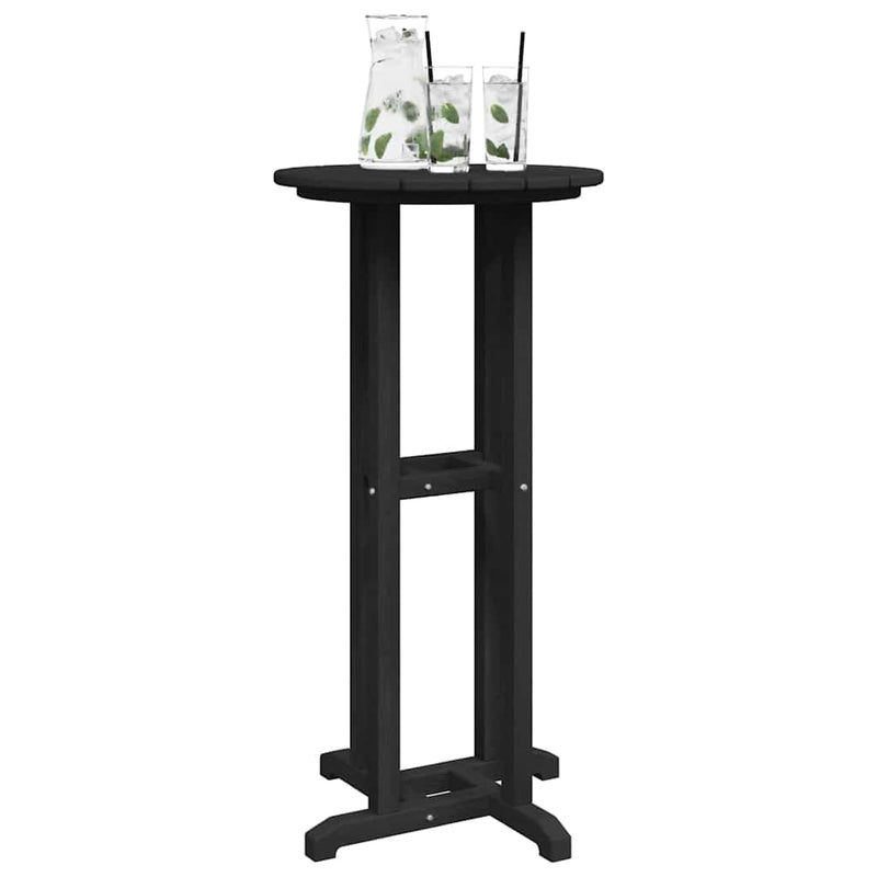 vidaXL Bárasztal Fekete 55 x 55 x 107 cm HDPE