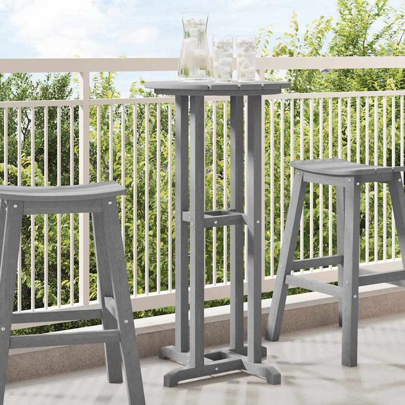 vidaXL Bárasztal Világosszürke 55 x 55 x 107 cm HDPE