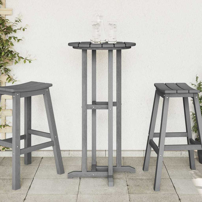 vidaXL Bárasztal Világosszürke 55 x 55 x 107 cm HDPE