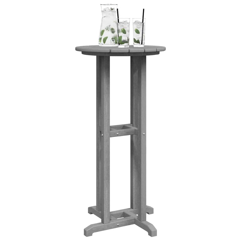 vidaXL Bárasztal Világosszürke 55 x 55 x 107 cm HDPE