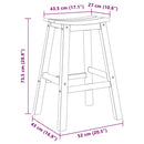 vidaXL Bárszék 2 pcs Fehér 52 x 43 x 73,5 cm HDPE