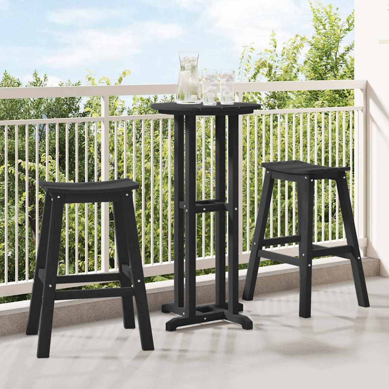 vidaXL Bárszék 2 pcs Fekete 52 x 43 x 73.5cm Műanyag