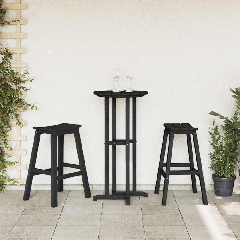 vidaXL Bárszék 2 pcs Fekete 52 x 43 x 73.5cm Műanyag