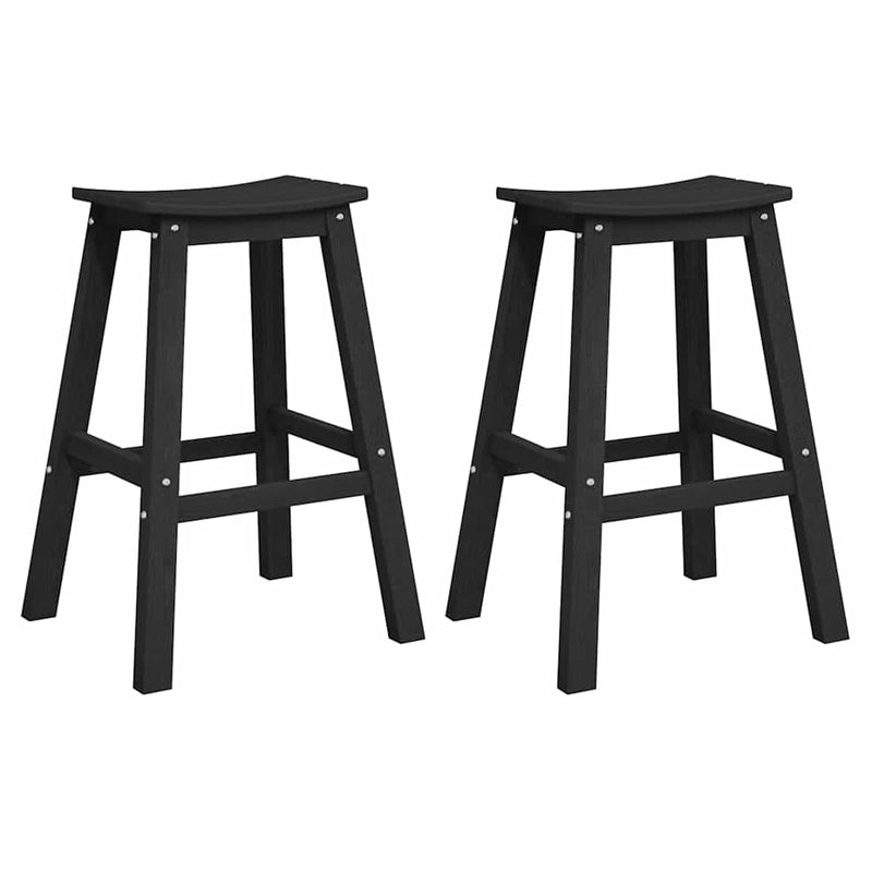 vidaXL Bárszék 2 pcs Fekete 52 x 43 x 73.5cm Műanyag