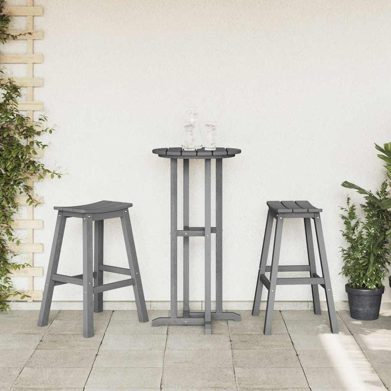 vidaXL Bárszék 2 pcs Világosszürke 52 x 43 x 73.5cm Műanyag