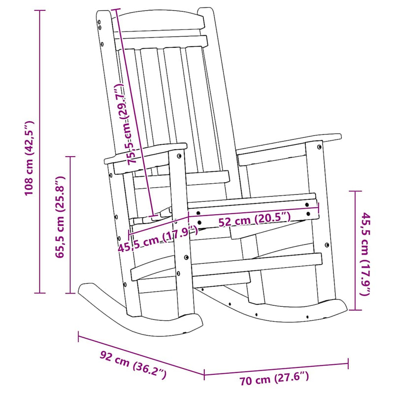 vidaXL Kerti hintaszék Tengerészkék 70 x 92 x 108cm HDPE