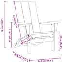 vidaXL Összecsukható Adirondack szék Fehér 74.5 x 80.5 x 90cm HDPE