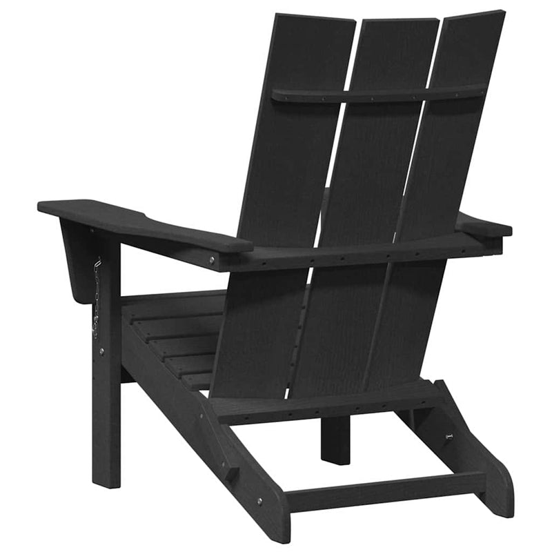 vidaXL Összecsukható Adirondack szék Fekete 74.5 x 80.5 x 90cm HDPE