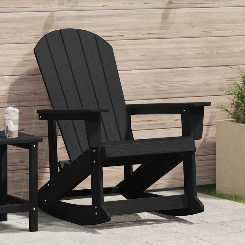 vidaXL Adirondack hintaszék Fekete 73.5 x 92 x 90 cm HDPE
