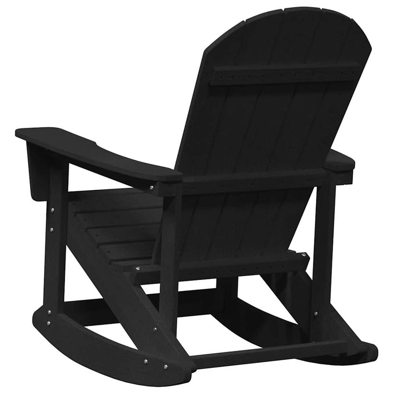 vidaXL Adirondack hintaszék Fekete 73.5 x 92 x 90 cm HDPE