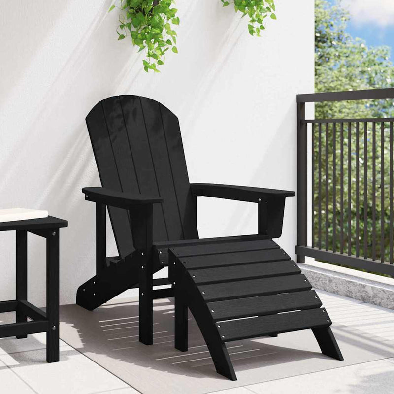 vidaXL Adirondack szék párnával Fekete 74 x 82 x 92cm HDPE