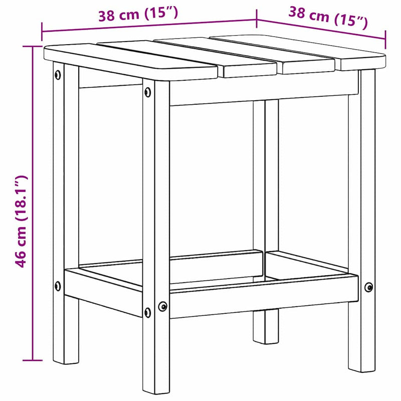 vidaXL Adirondack Oldalsó Asztal Tengerészkék 38 x 38 x 46 cm HDPE